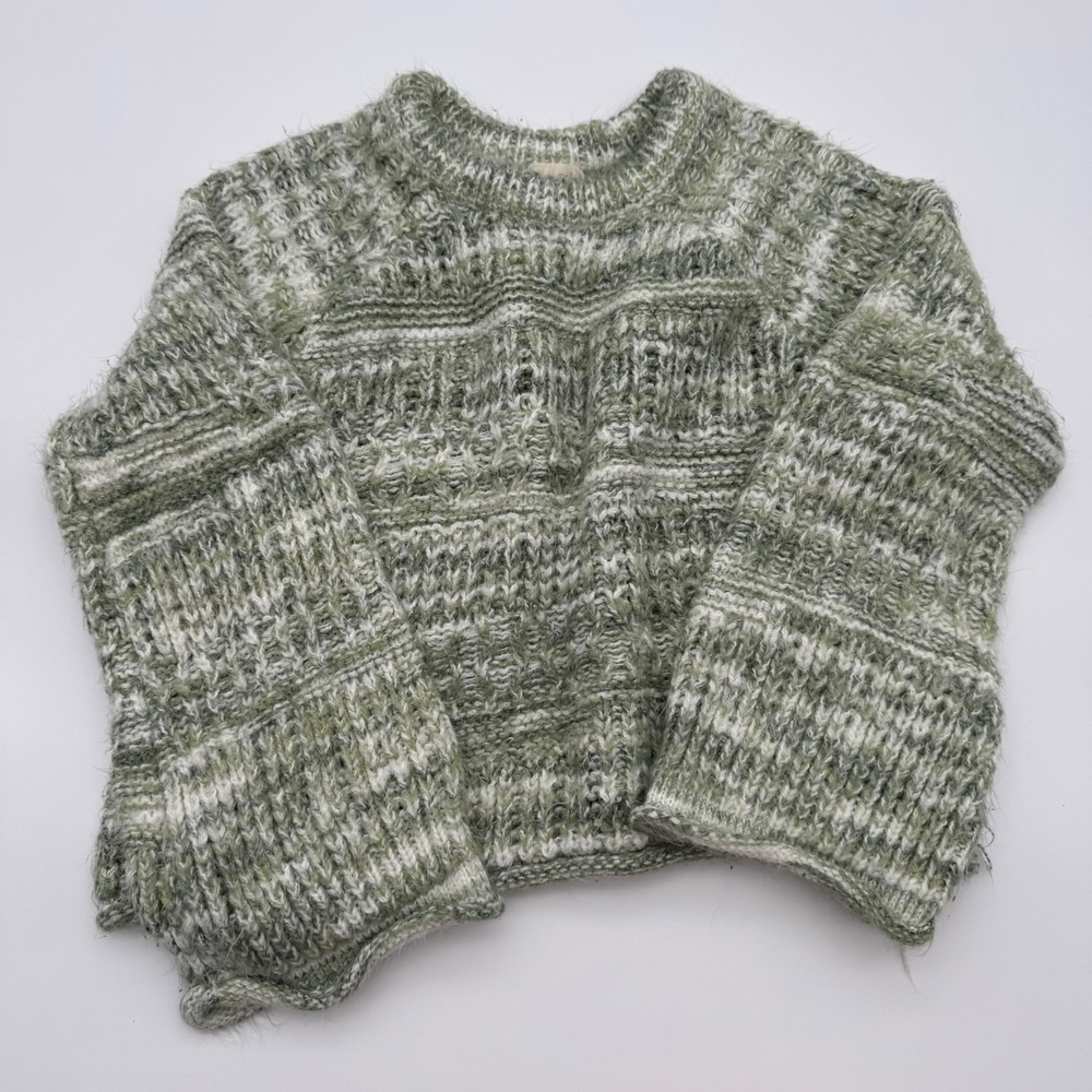 Universal Thread Sage Green Marled Chunky Knit Crewneck Sweater XL‎ Cottagecore